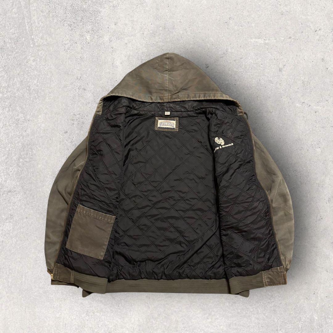 【ダック地ジャケット】アクティブジャケット　裏地キルティング　企業ロゴ 3XLi