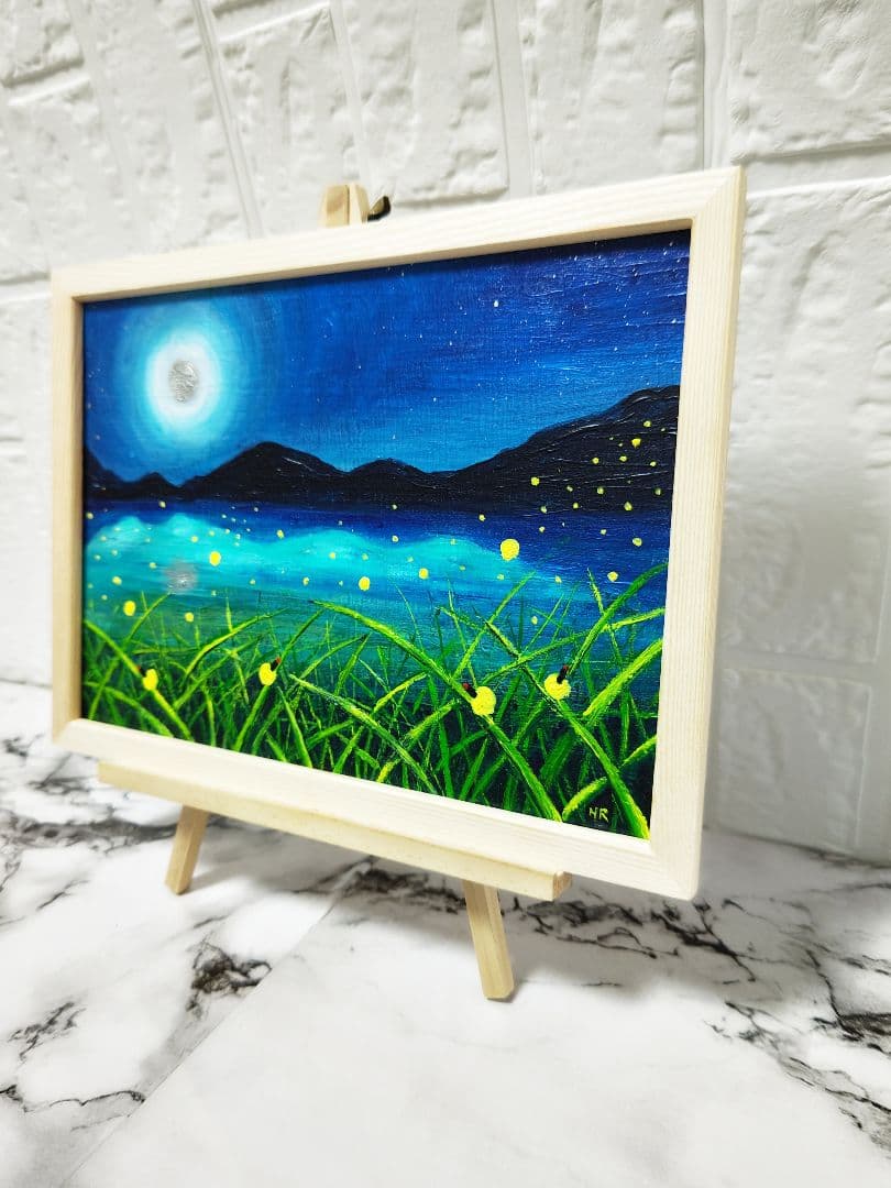 油絵 絵画【ほたるの里】