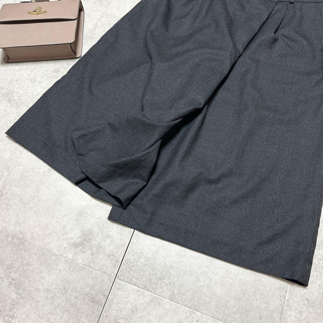 23区 大きいサイズ グレー ワイドパンツ キュロット ウール 秋冬3XL.