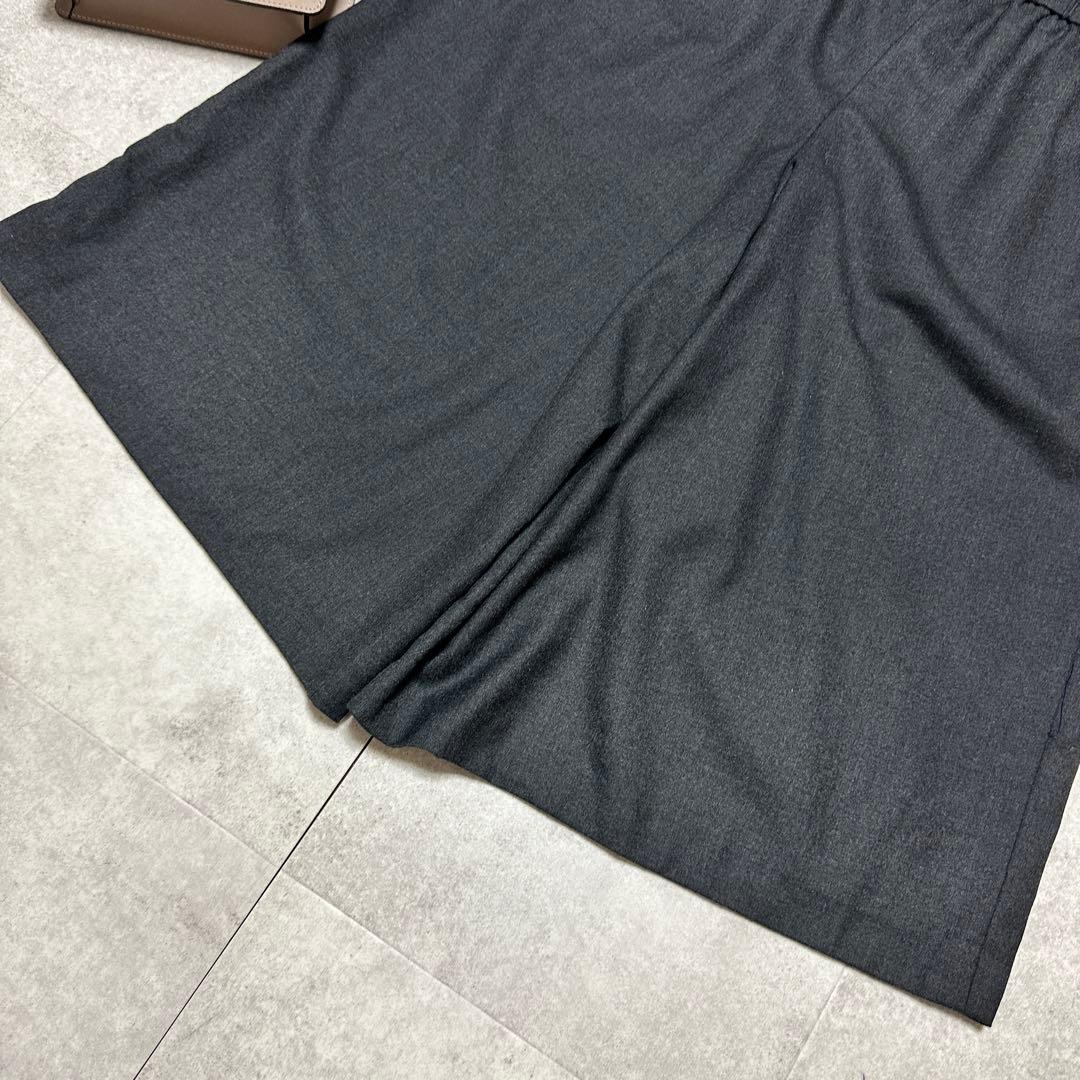 23区 大きいサイズ グレー ワイドパンツ キュロット ウール 秋冬3XL.