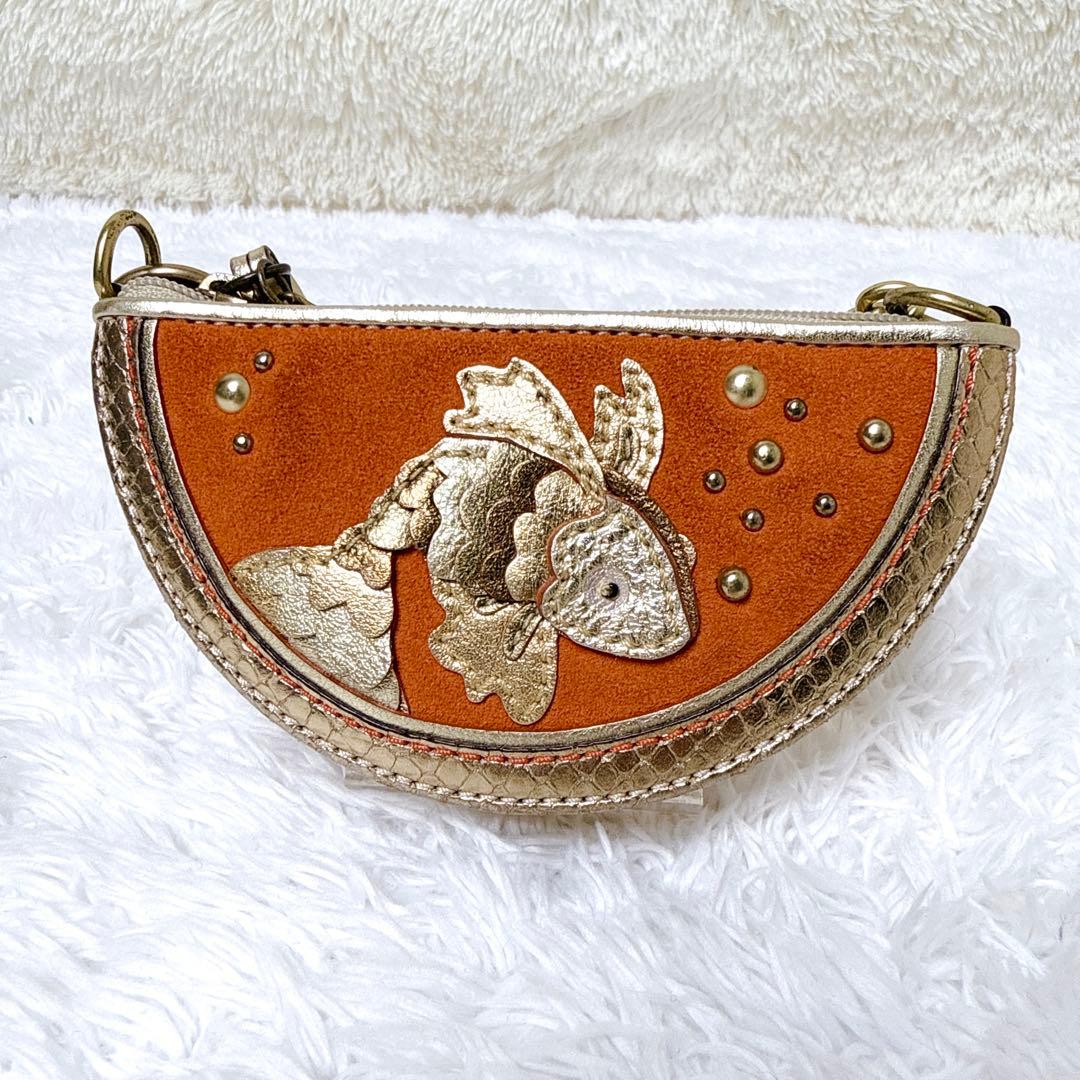 入手困難✨ COACH コーチ ケース 小物入れ 金魚 派手 ゴールド