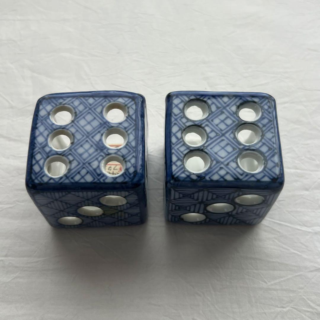 未使用 サイコロ 蓋置 高野昭阿弥 祥瑞 2点 茶道具 共箱