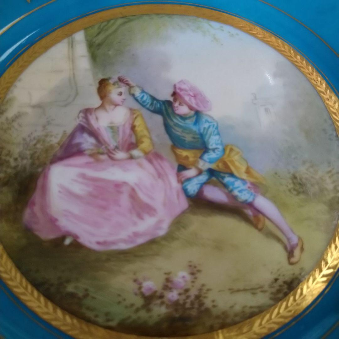 セーブル(Sevres)　恋人文絵皿 3/3