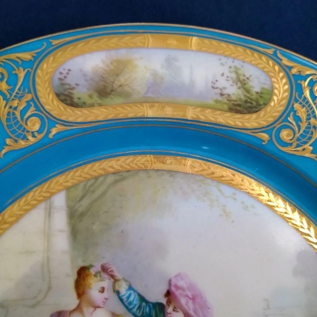セーブル(Sevres)　恋人文絵皿 3/3