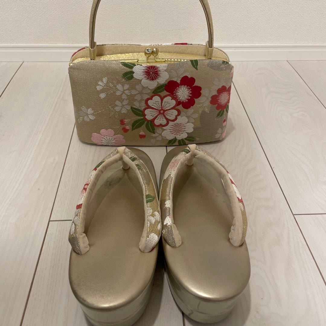 うさぎ【京都きもの友禅】　成人式　和装　バッグと草履、小物のセット