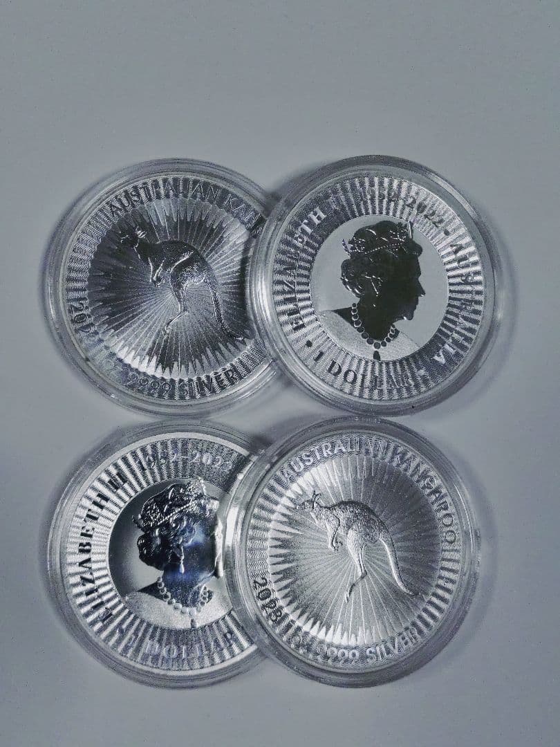 オーストラリア　カンガルー地金型銀貨1オンス　4枚セット