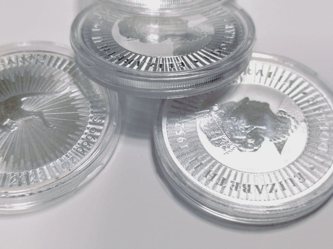 オーストラリア　カンガルー地金型銀貨1オンス　4枚セット