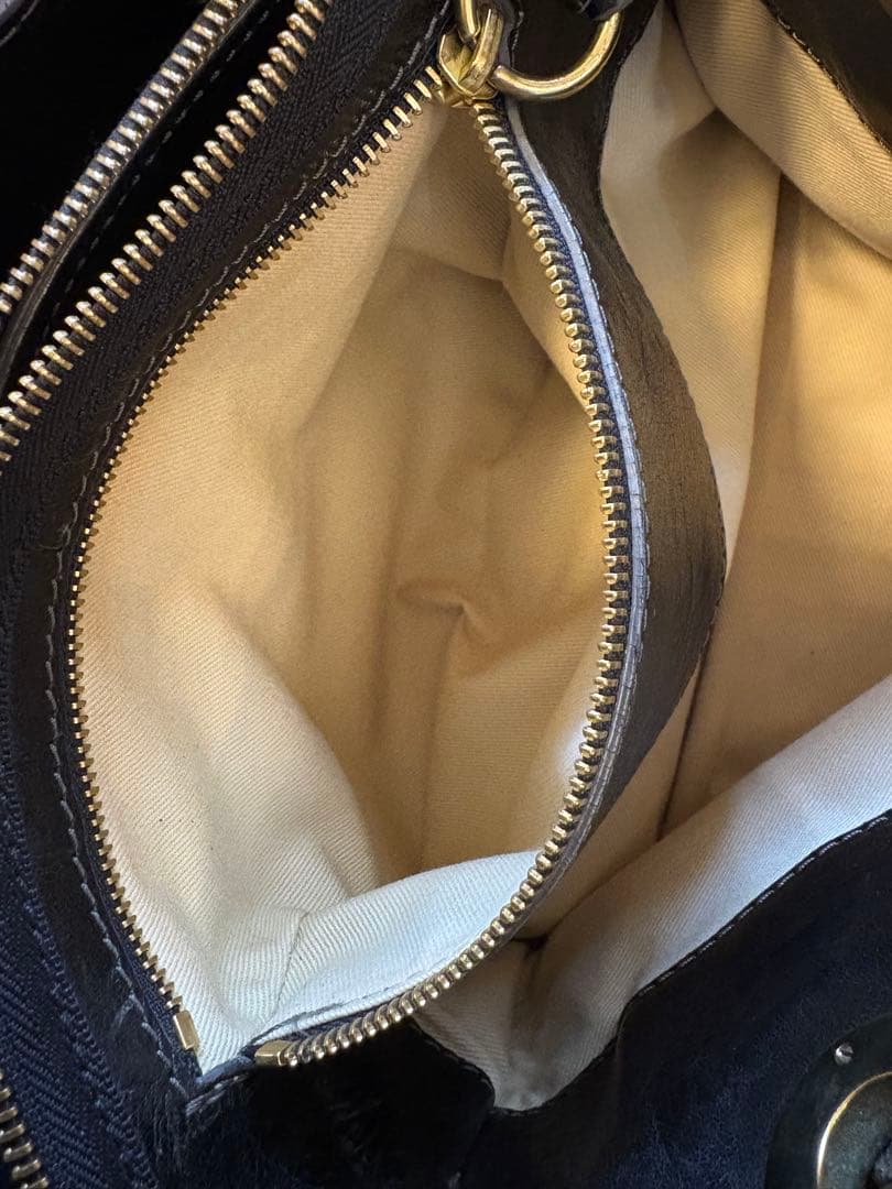 【美品/付属品付】Chloe エロイーズ 本革 ハンドバッグ 黒 Y2K 希少