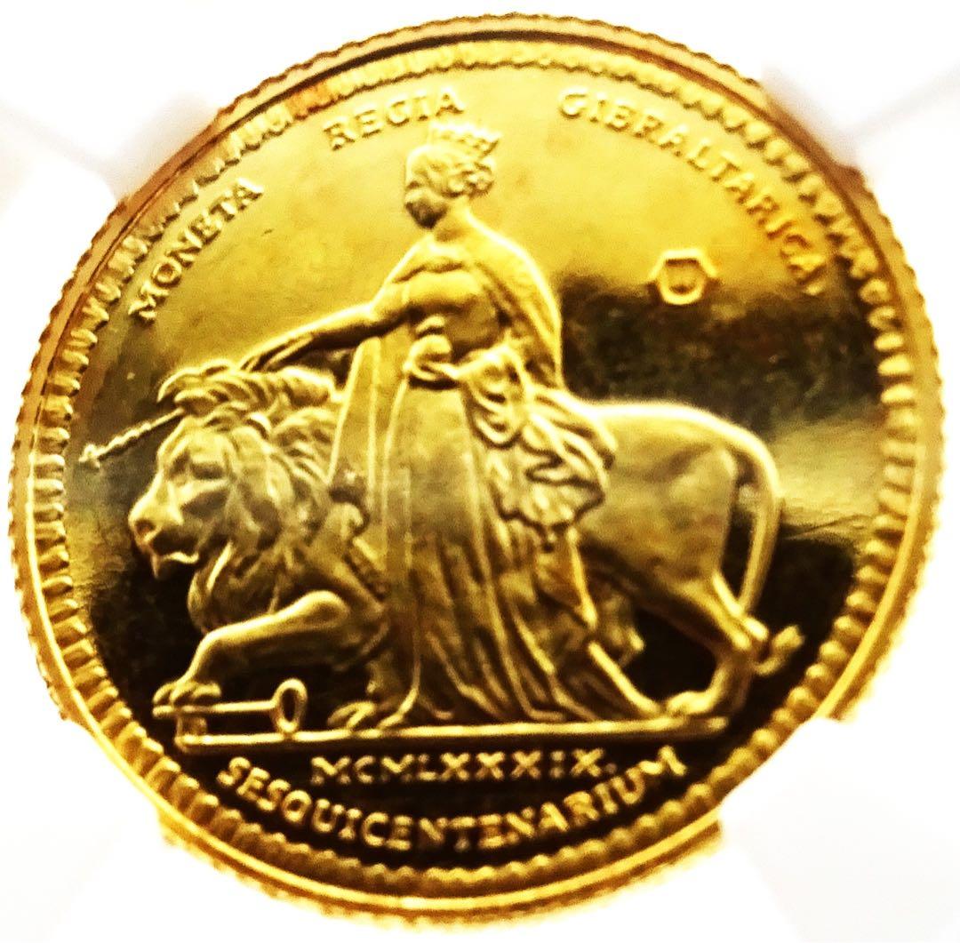 1989年 ウナとライオン　金貨 ハーフソブリン NGC 　イギリス　古銭