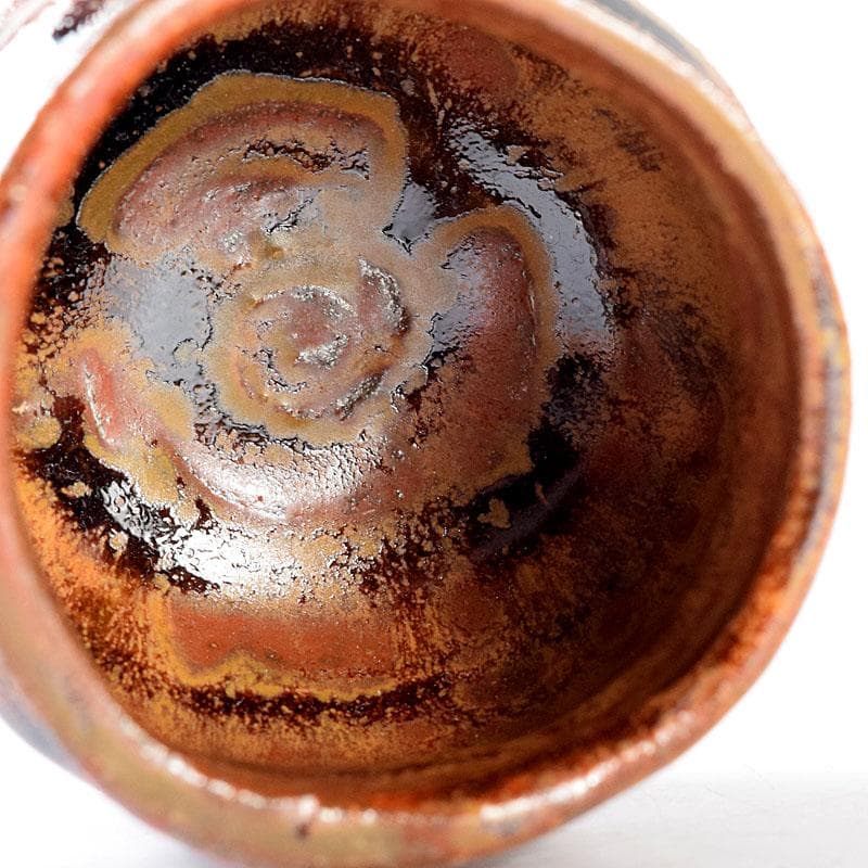 1080赤津窯　人間国宝　荒川豊蔵作　瀬戸酒杯　共箱　V　R7993