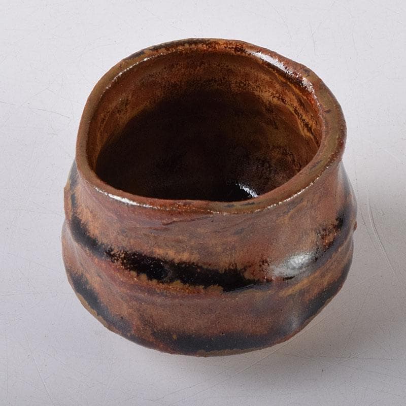 1080赤津窯　人間国宝　荒川豊蔵作　瀬戸酒杯　共箱　V　R7993