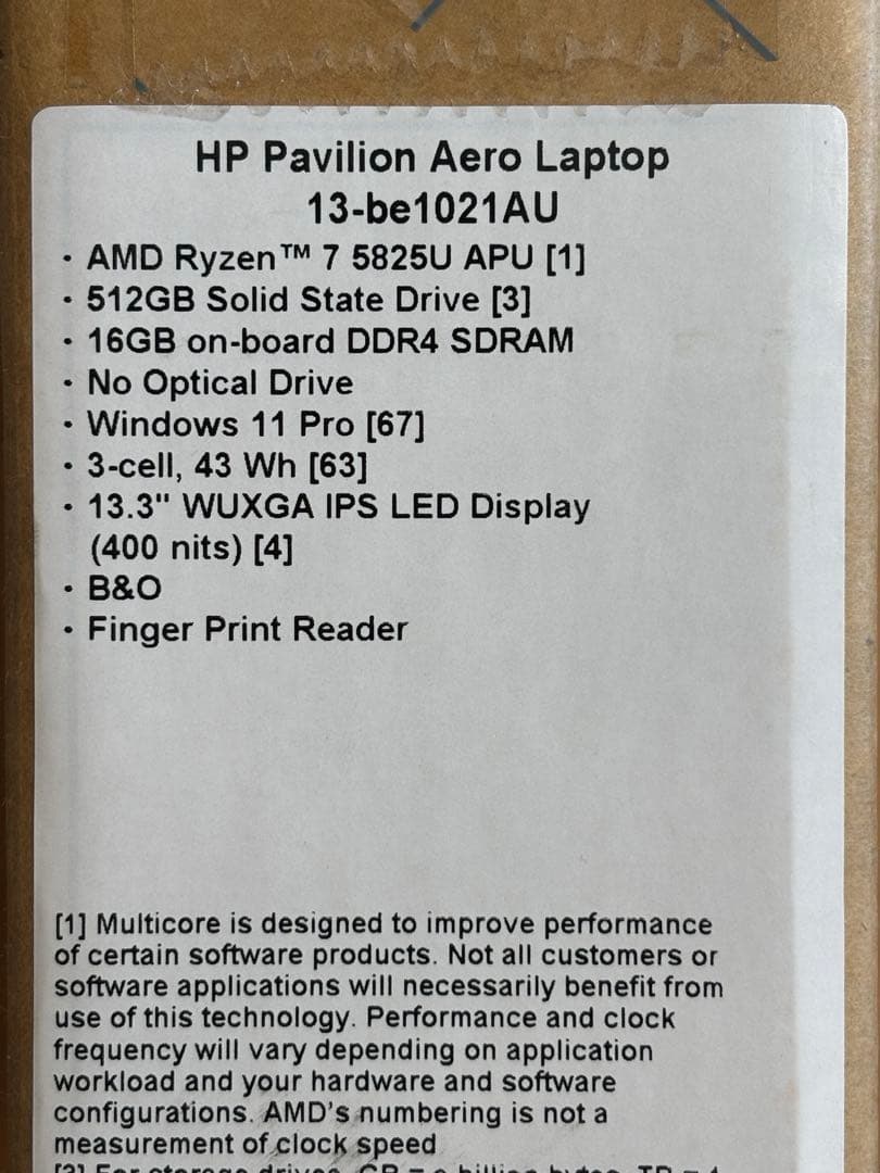 【美品】HP Pavilion Aero 13-be1021AU