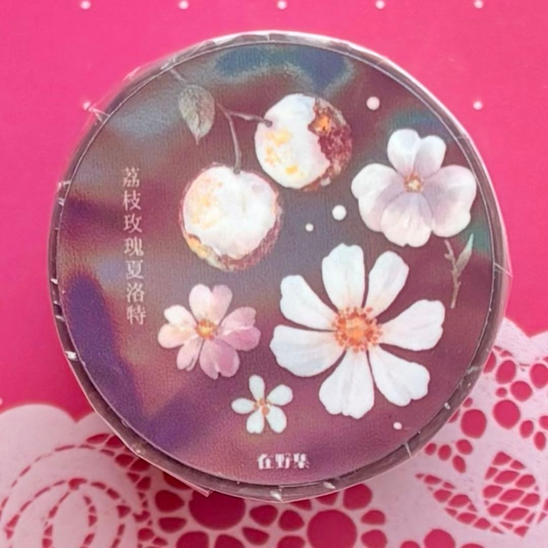 贝壳金 荔枝玫瑰夏洛特 5cm×6m 海外マスキングテープ　花