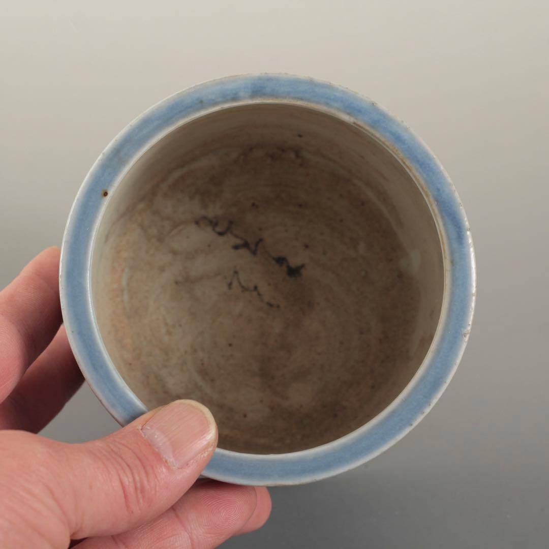 染付 輪線文 火入 筒茶碗 古美術 古道具 アンティーク 古伊万里