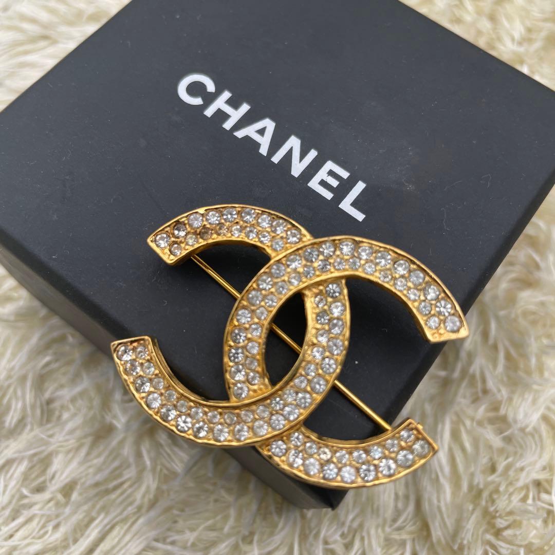 CHANEL シャネル　ダブルストーン　ココマーク　ブローチ