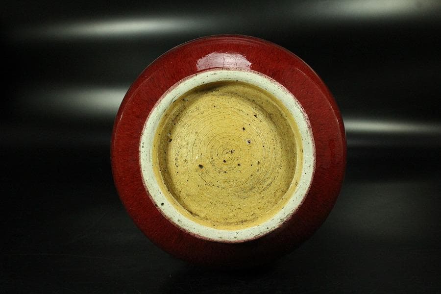 中国美術 釉裏紅 瓶 美品(K-HA504)