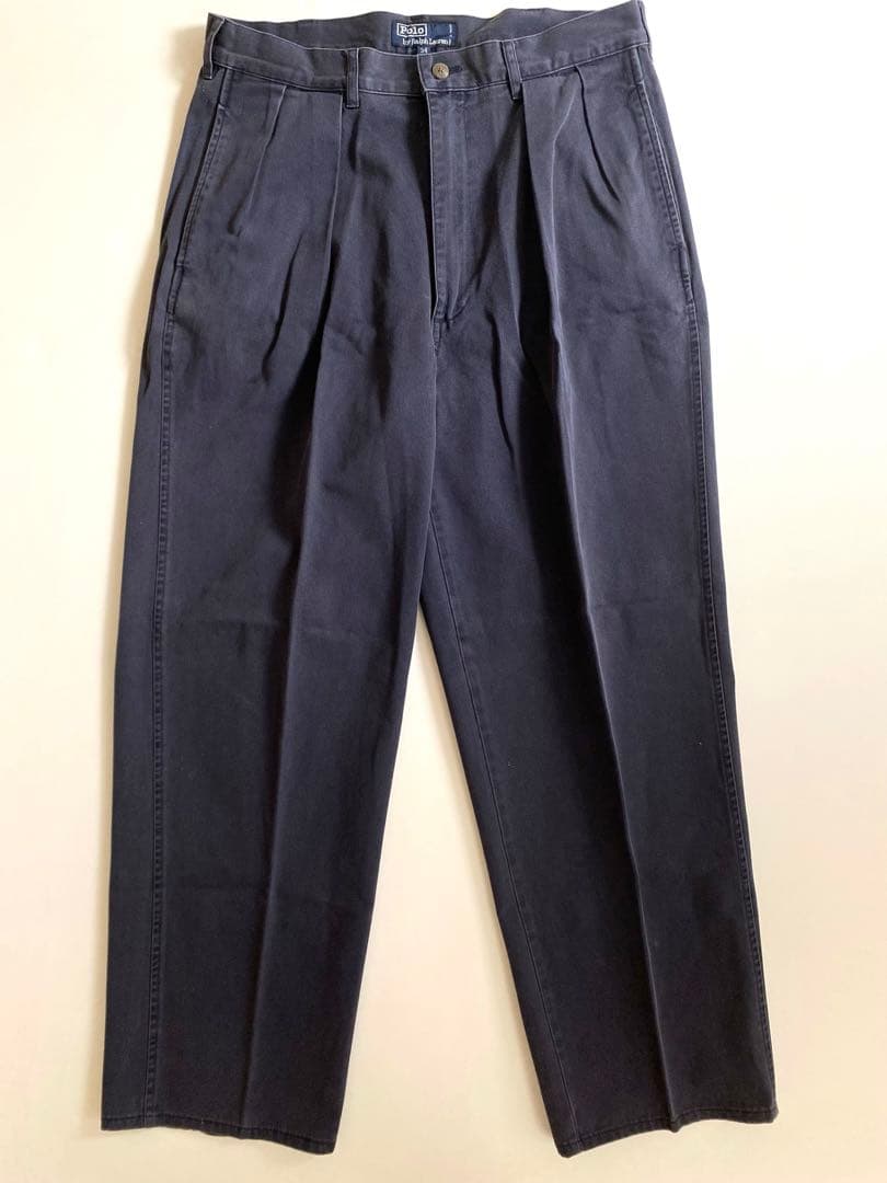 ポロラルフローレン w34 ナス紺 ポロチノ 初期型 アンドリュー ツータック