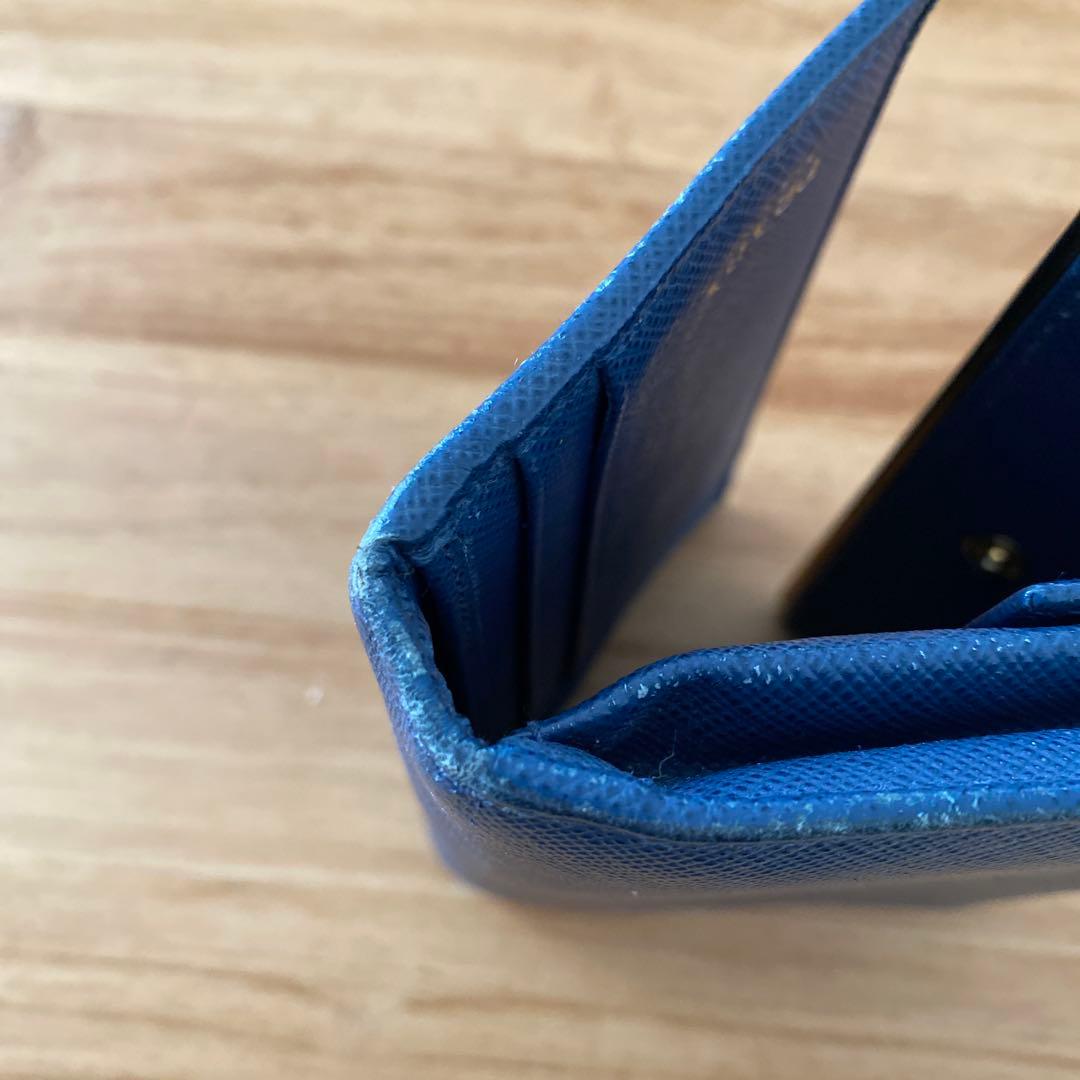 PRADA サフィアーノレザー 三つ折り財布 ネイビー