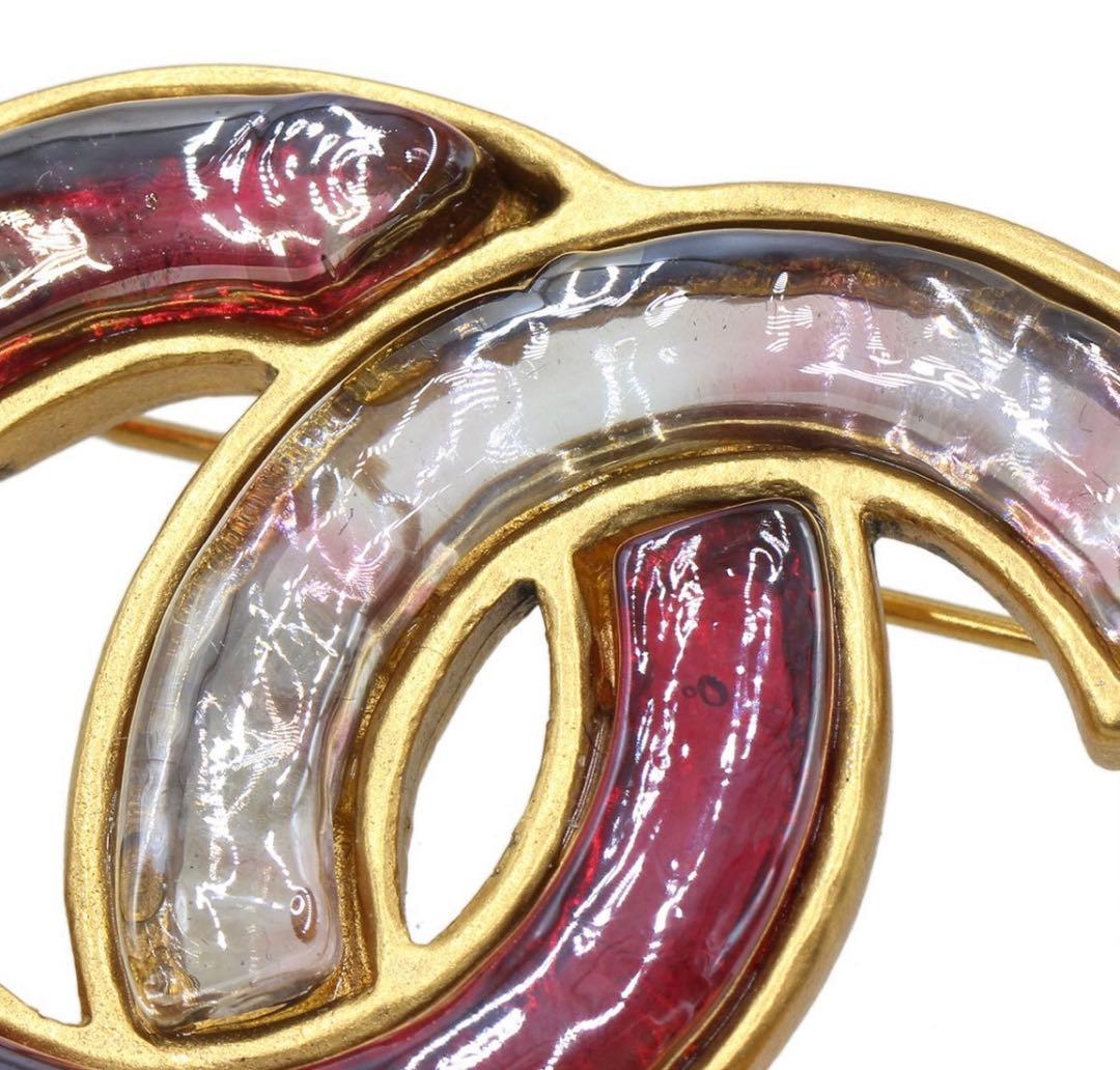 R2831 超美品!! シャネル ココマーク カラーストーン ブローチ