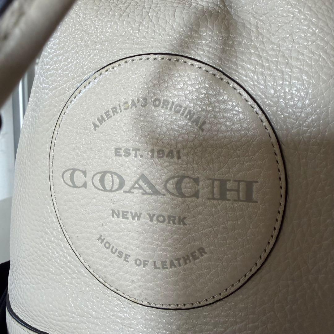 コーチ デンプシー ショルダーバッグ 巾着 2way レザー アイボリー