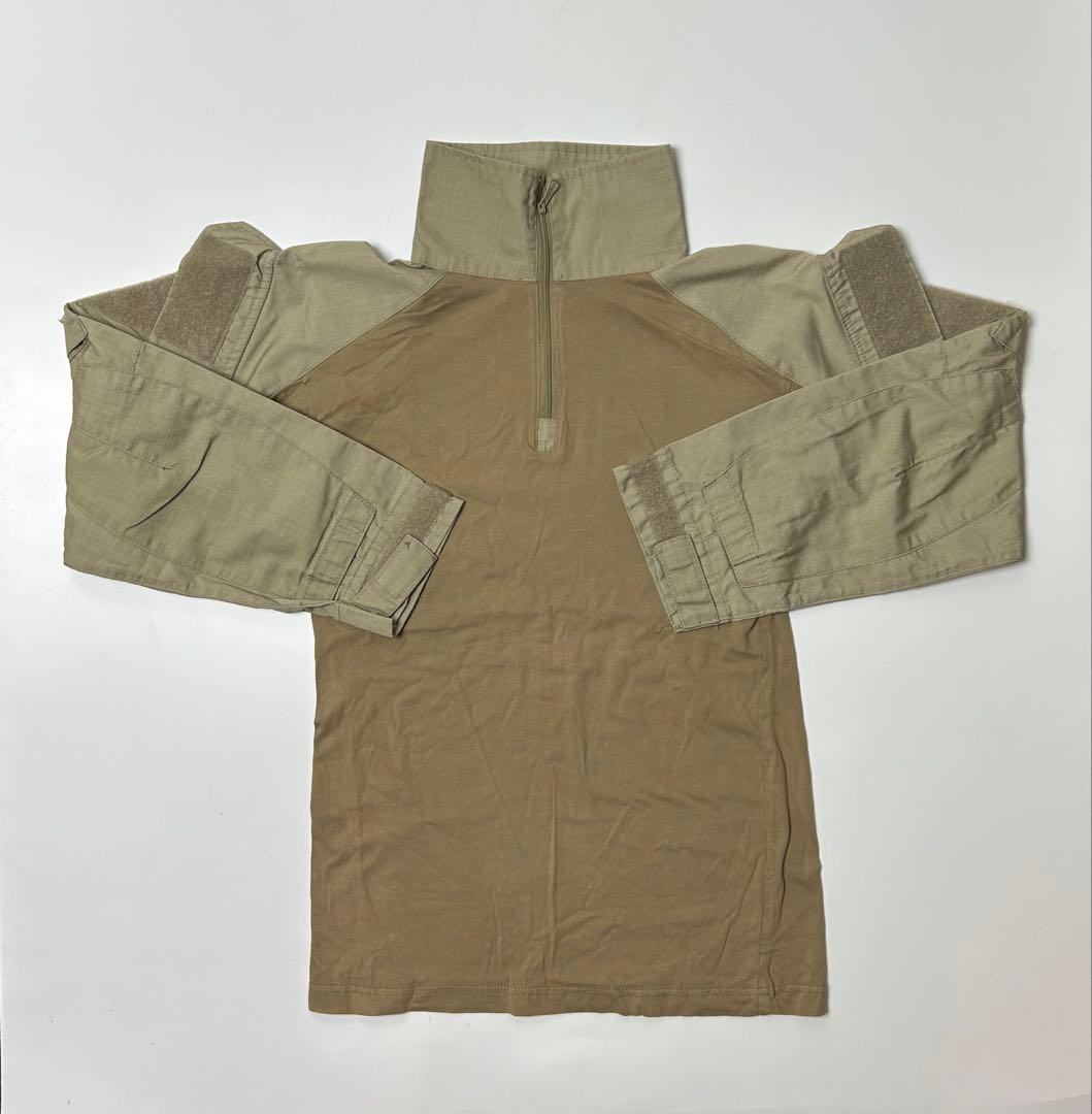 カーキ　ハーフジップ　ミリタリーシャツ　コンバットシャツ　XS-Rサイズ