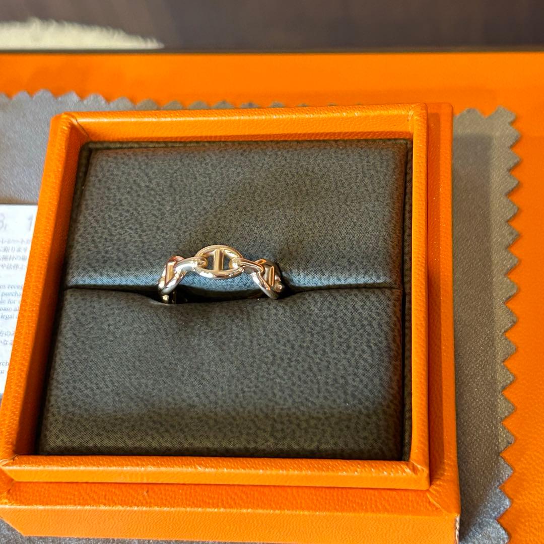 エルメス シェーヌ ダンクル アンシェネpm リング 49ピンクゴールド