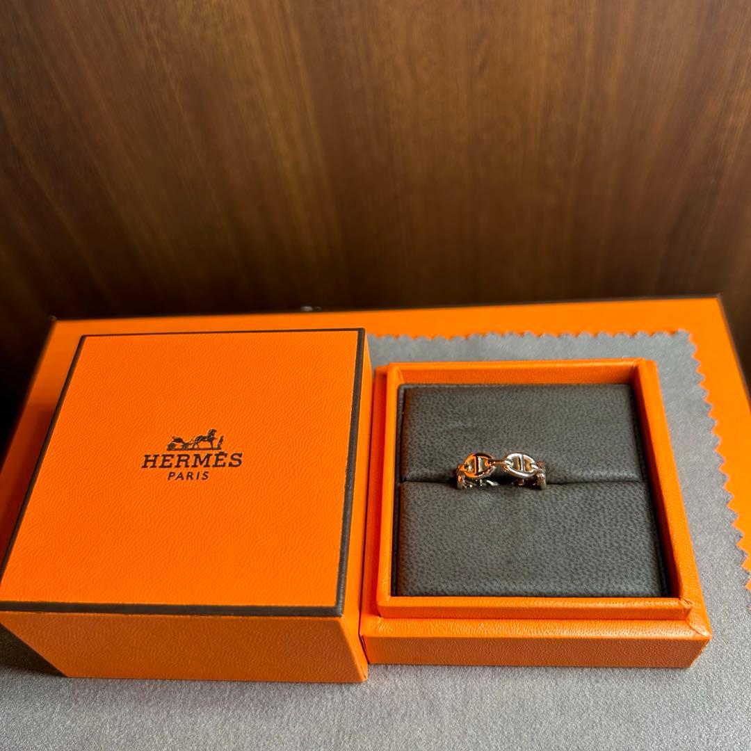 エルメス シェーヌ ダンクル アンシェネpm リング 49ピンクゴールド