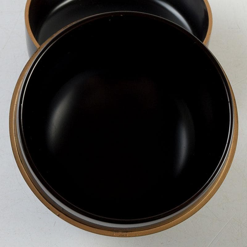 茶道具　輪島塗　稲忠謹製　笹蒔絵　棗　共布共箱　V　9359