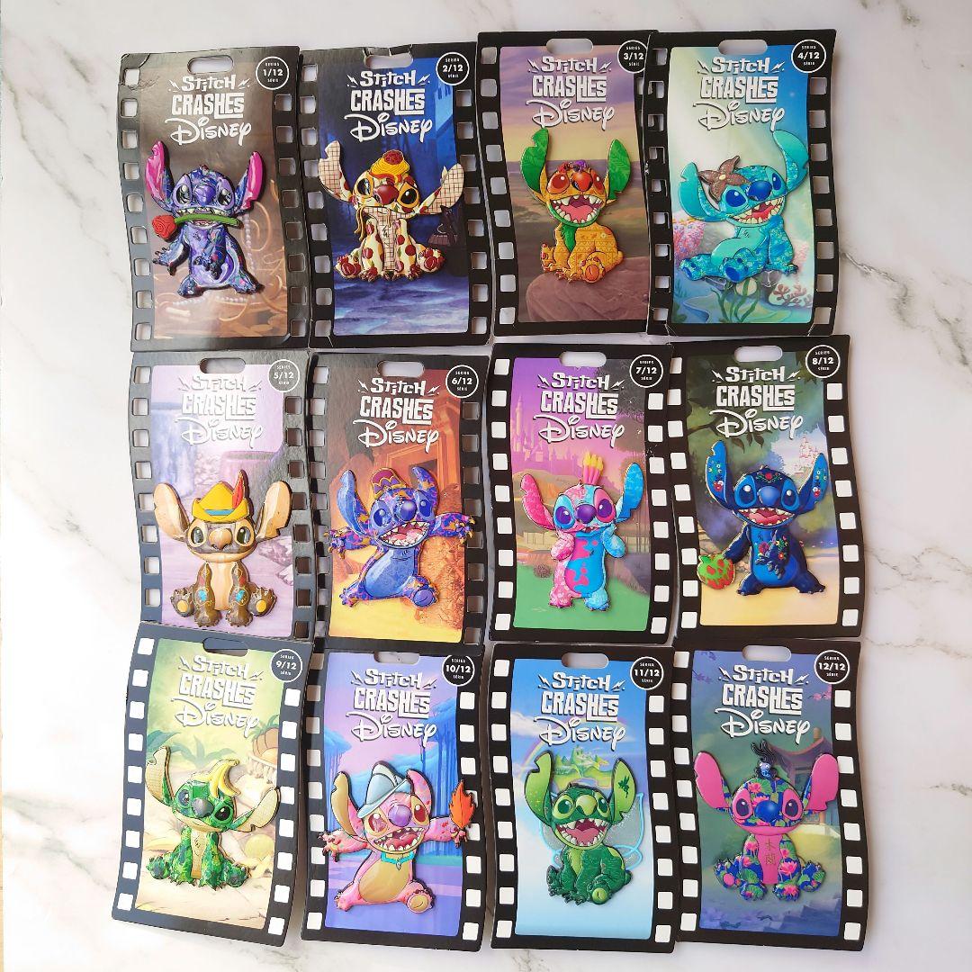 新品未使用　Stitch Crashes　スティッチ　ピンバッジ　ホルダー