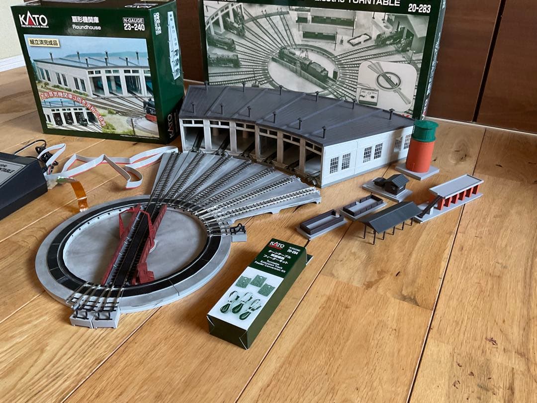 KATO 電動ターンテーブル扇形機関庫×2 フィーダーキット給炭給水キット