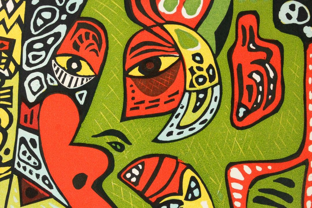 No4673額装　N.オヴァサコヴァ　リトグラフ「母性愛」85/100 送料無料