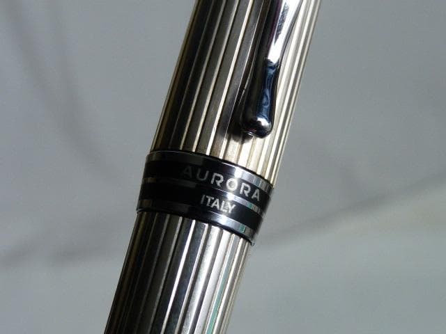 未使用　AURORA イプシロン 万年筆 スターリングシルバー 14金 字幅M
