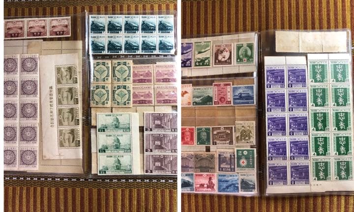 カタログ価32,960円！大正10年〜昭和19年記念切手29種81枚鑑賞シート入