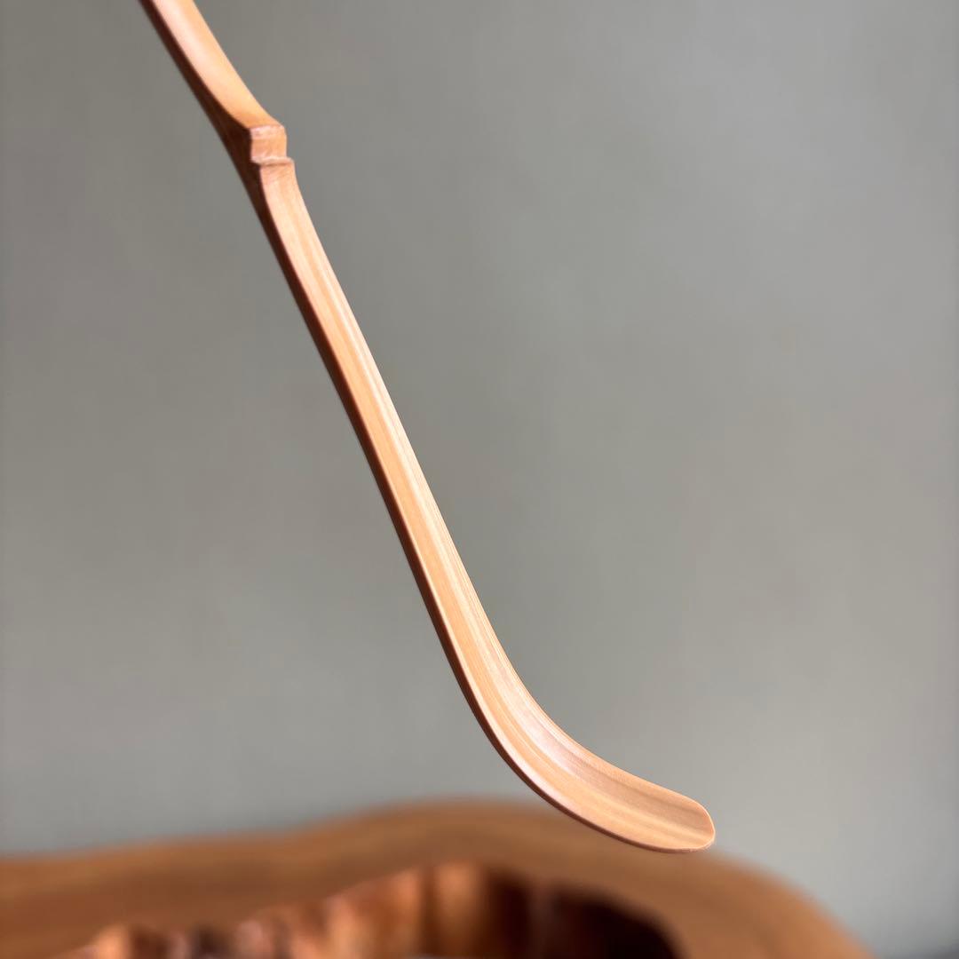 茶杓 銘「寒月」 八坂神社 祇園祭神輿洗松明の残竹 竹茶杓 竹筒 木箱入り