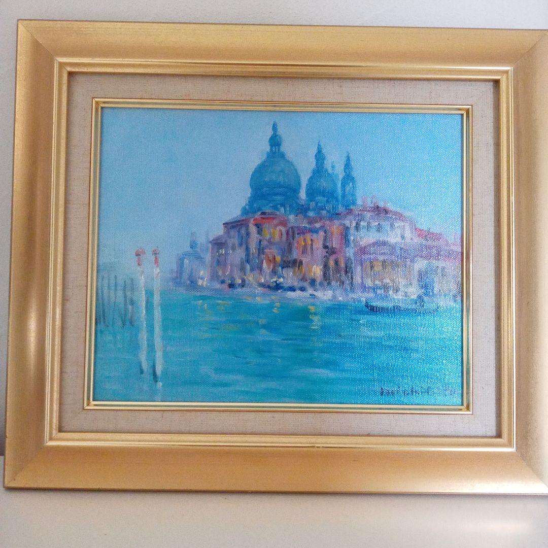 伊藤三千人　ヴェネチア風景画　肉筆油絵