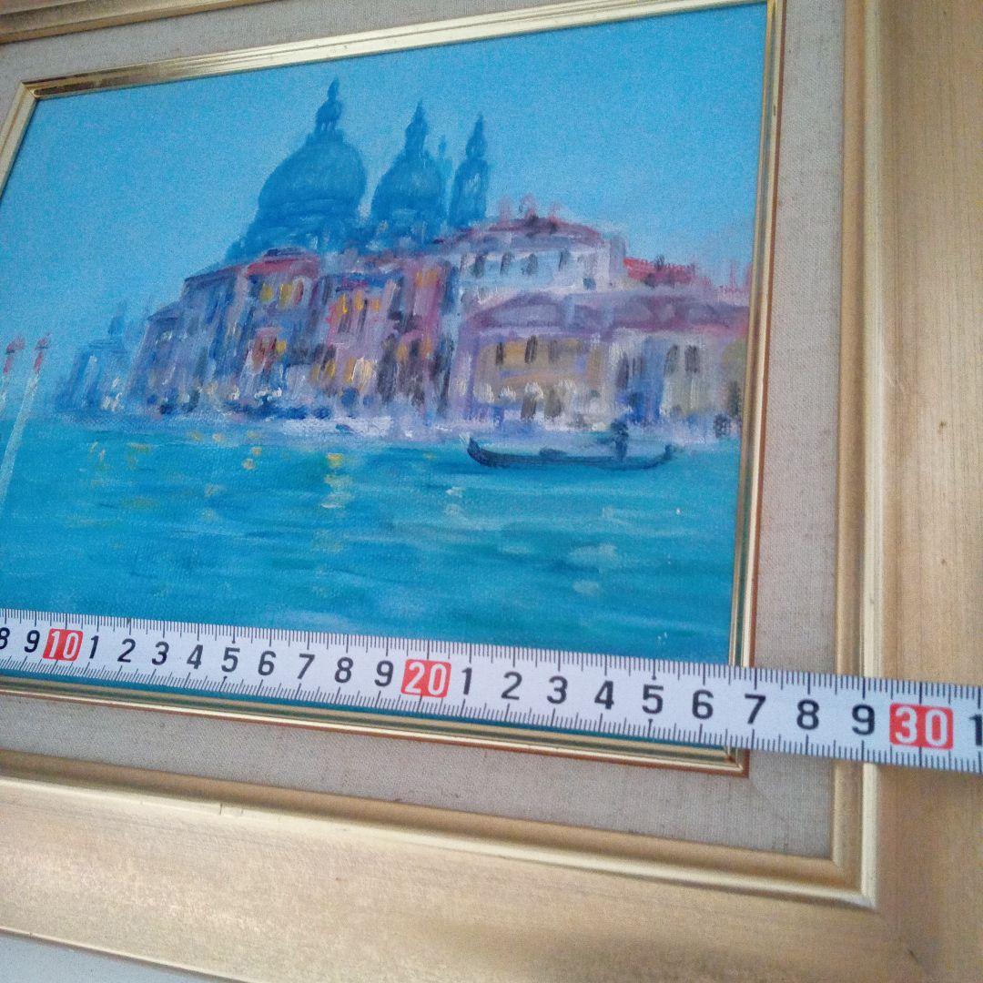 伊藤三千人　ヴェネチア風景画　肉筆油絵