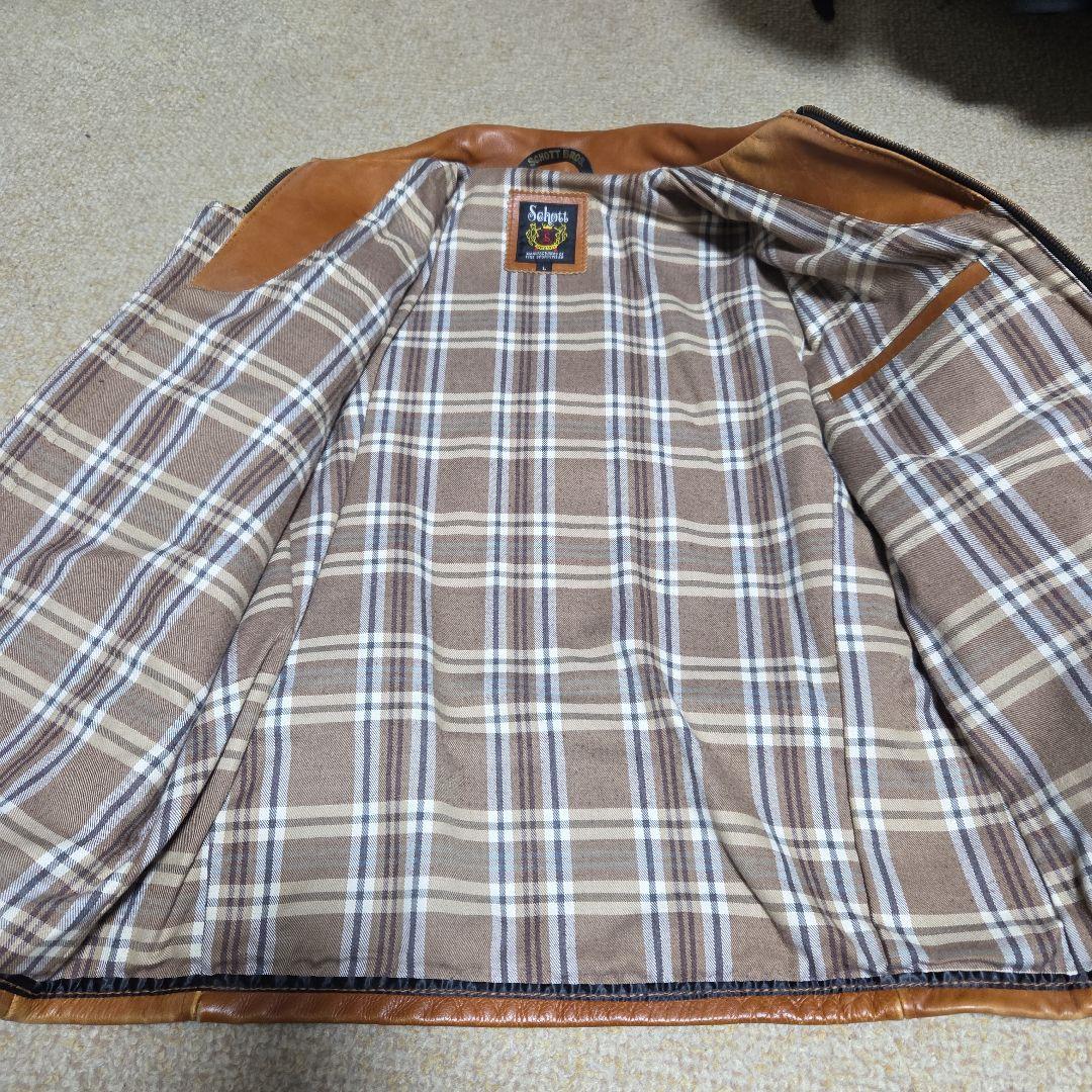 か*す様 Schottシングルライダース本革ブラウン