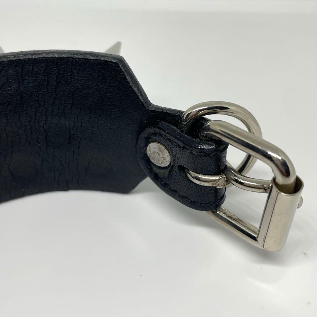 666 多連スパイクリストバンド 本革　パンク ロック系