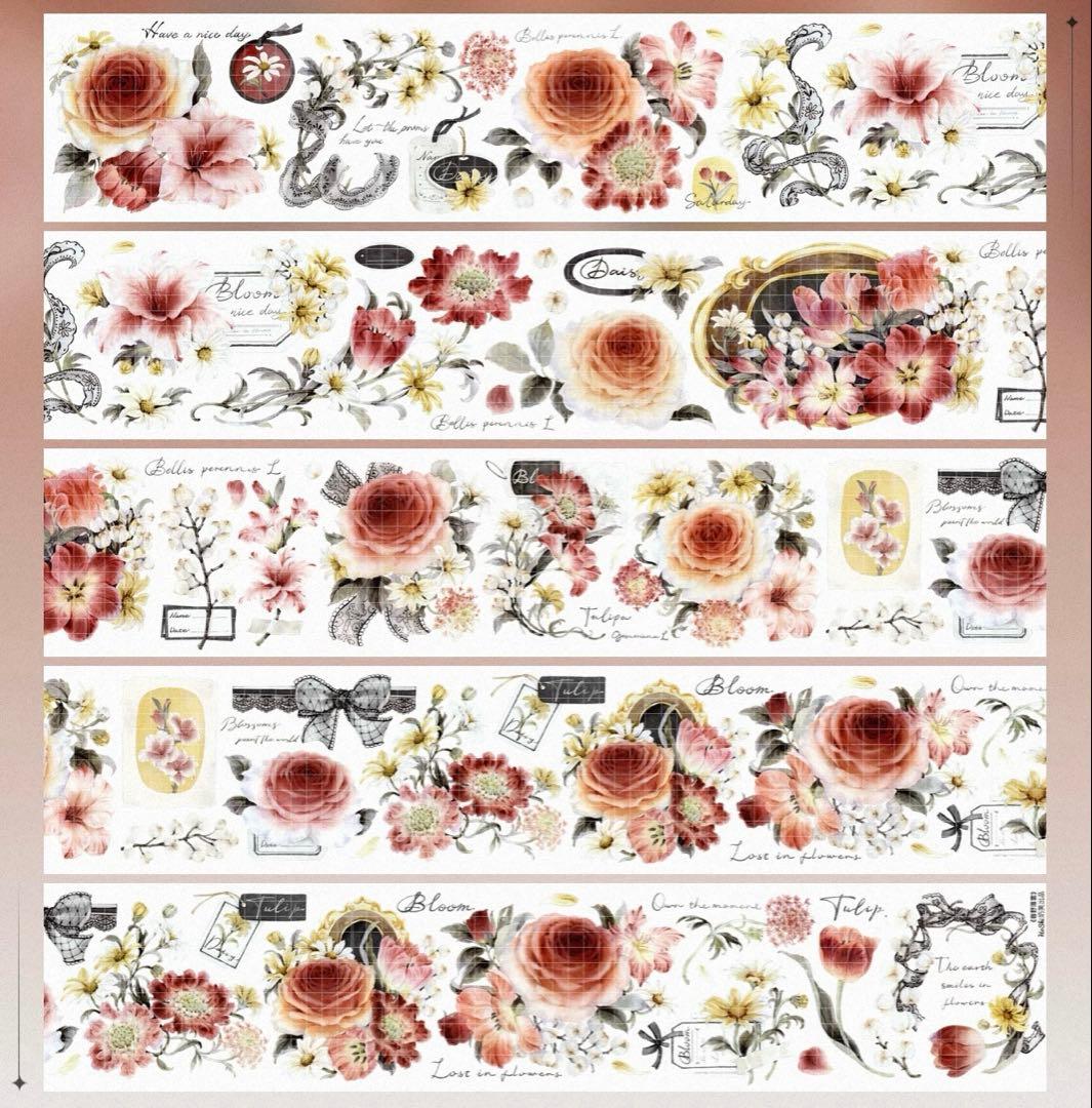 Hoshi奶芙《春野薄雾》海外マスキングテープ　マステ 【2670】