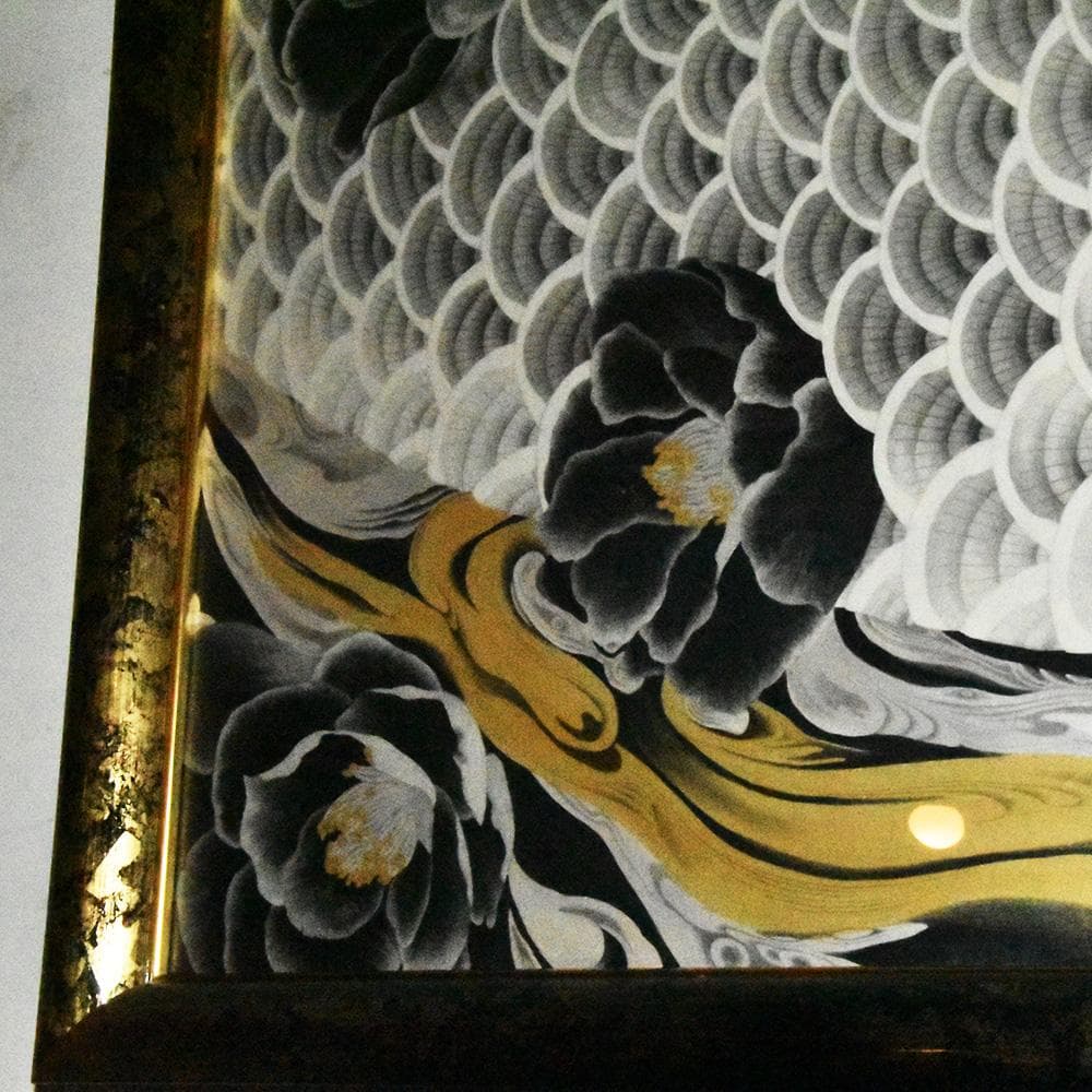 平井千香子 金と銀 鳳凰図 縦104㎝ 横170㎝ F100号 真贋保証 肉筆