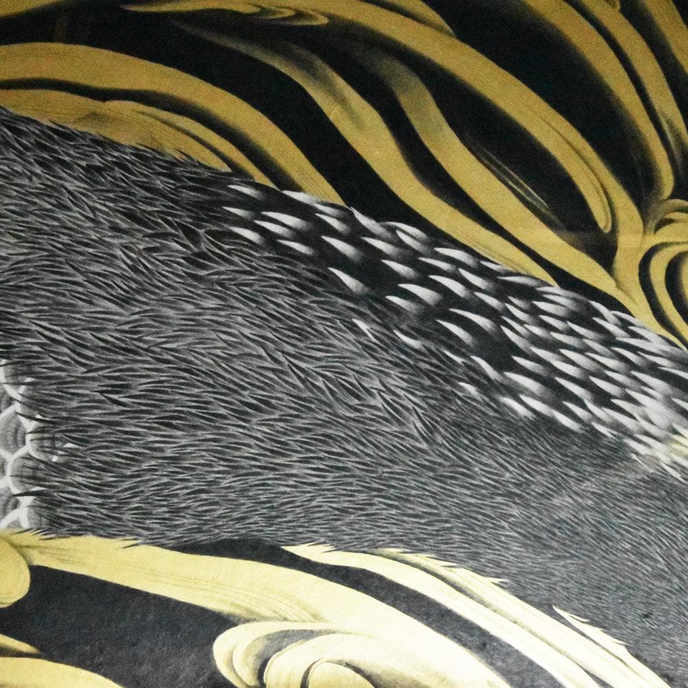 平井千香子 金と銀 鳳凰図 縦104㎝ 横170㎝ F100号 真贋保証 肉筆