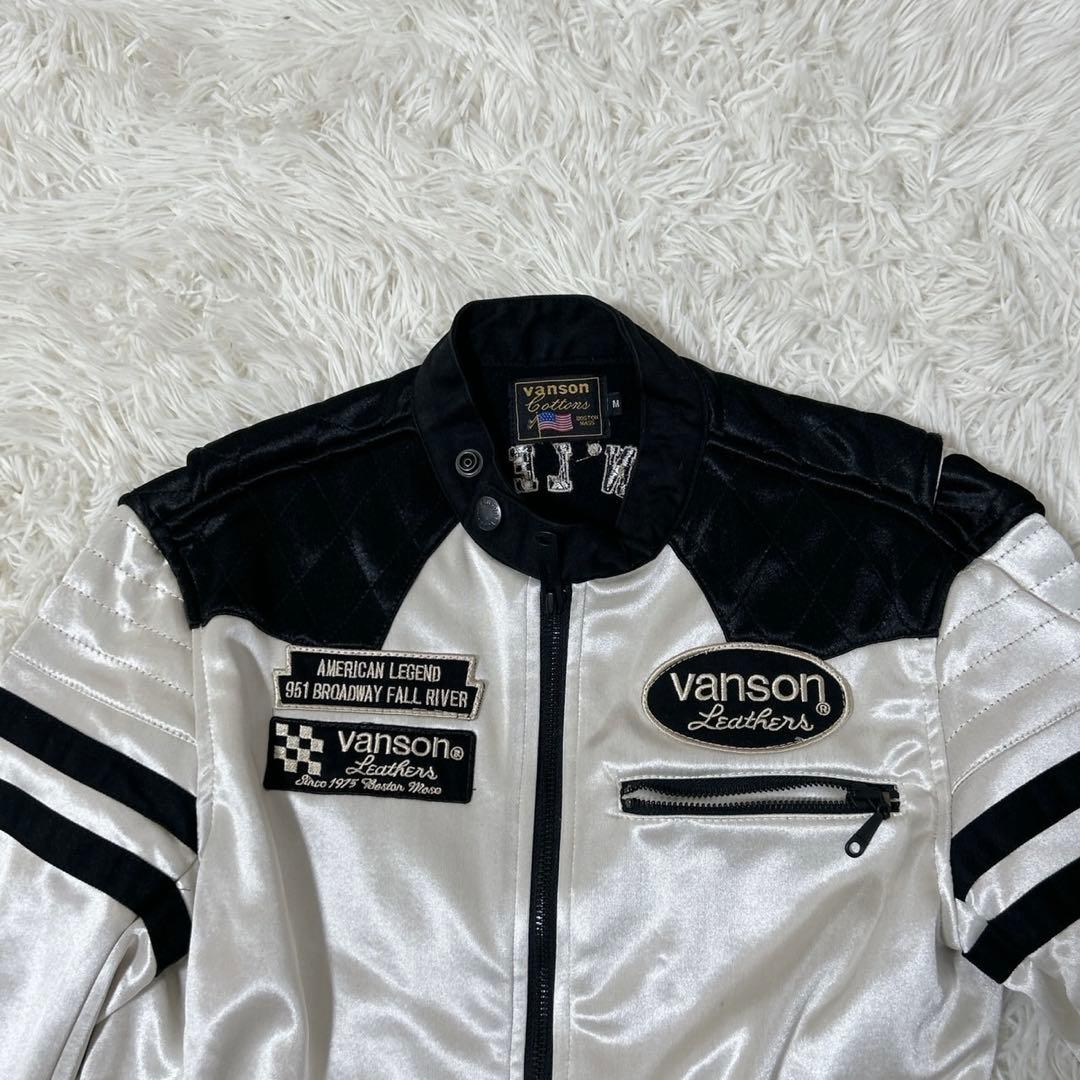 【59】Vanson ボンディングライダースジャケット　シルバー