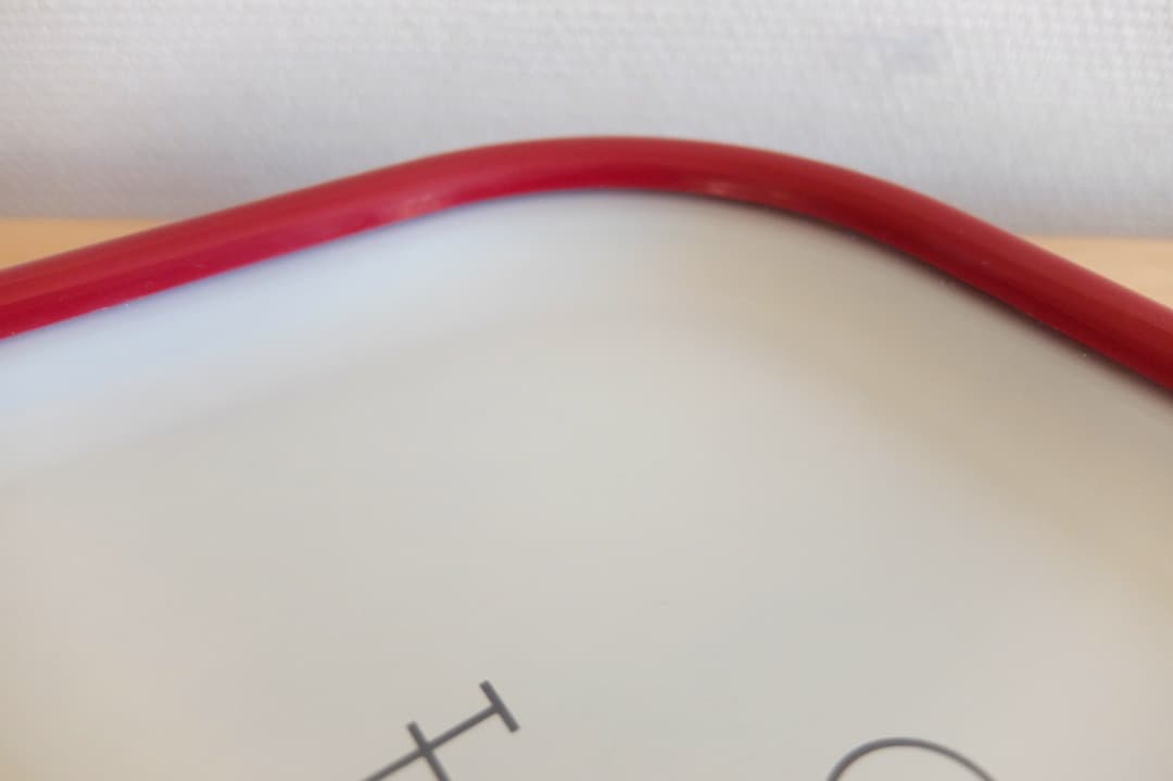 【美品】70’sナショナルクロック 掛時計 鮮烈レッドのラウンデッドレクタングル