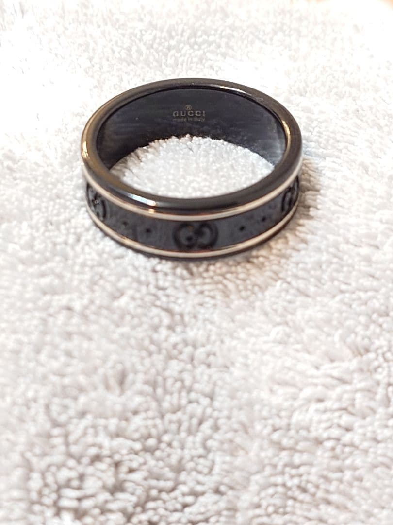 GUCCI アイコンブラックリング サイズ19
