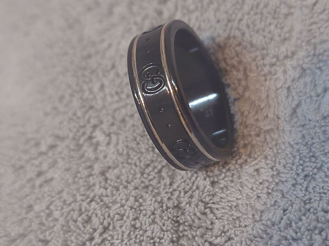 GUCCI アイコンブラックリング サイズ19