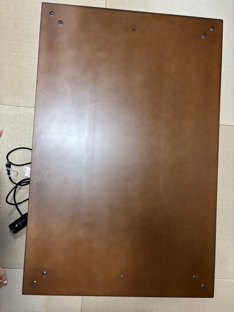 家具調コタツ　木製ダークブラウン長方形テーブル　春日工芸　引き取り限定