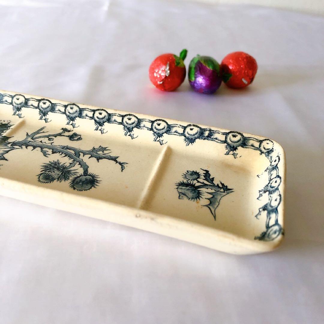 ジアン CACTUS サボテン トゥースディッシュ ブルー アンティーク食器