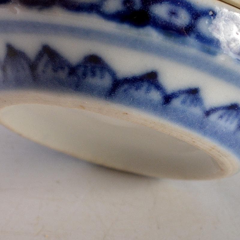 中国　新渡　染付　花文　小さな香合　N　6479