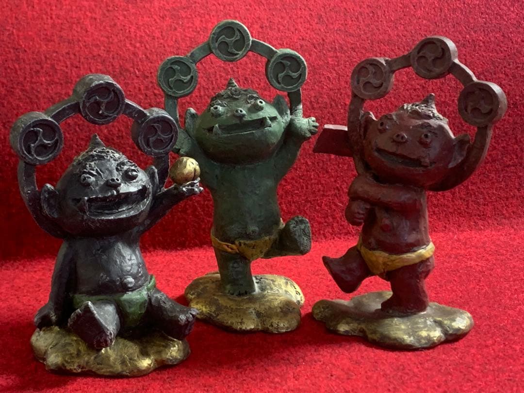 セトクラフト ヴィンテージ　鬼っ子置物３体セット 縁起物 開運 魔除け 節分