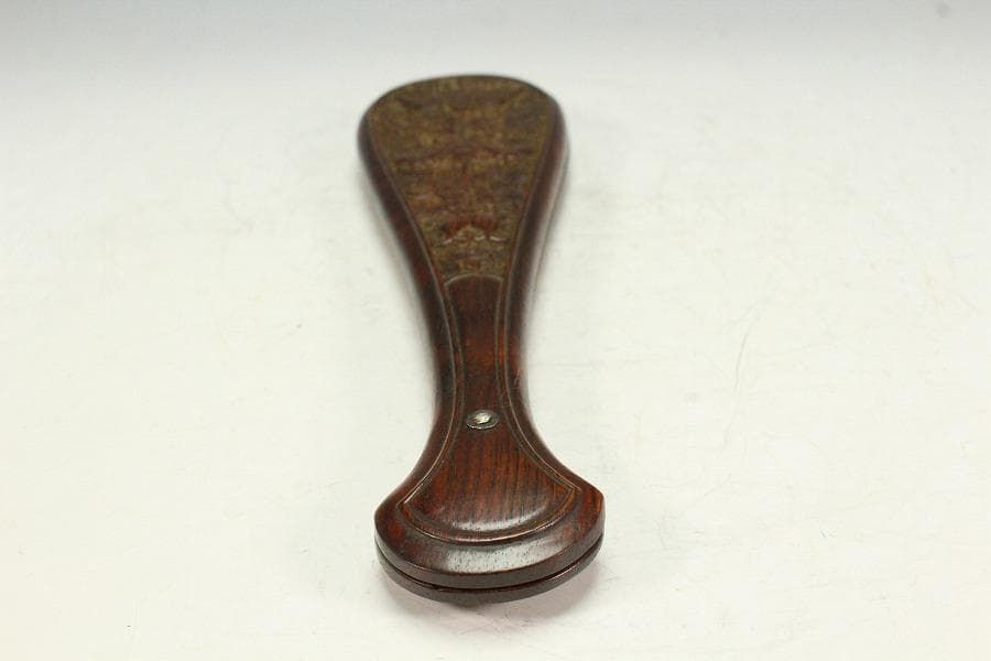 中国美術 花梨 刻 雲蝙蝠紋 秤 測り具(K-A911)